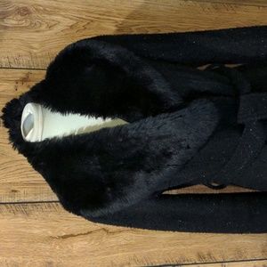 Apt. 9 Black Coat Jacket Wool Blend Sparkle Winter 8